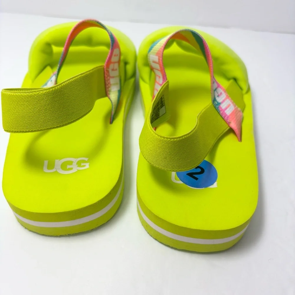 Ugg Zuma Sling  Neon green‎ sandals Kids Size 2